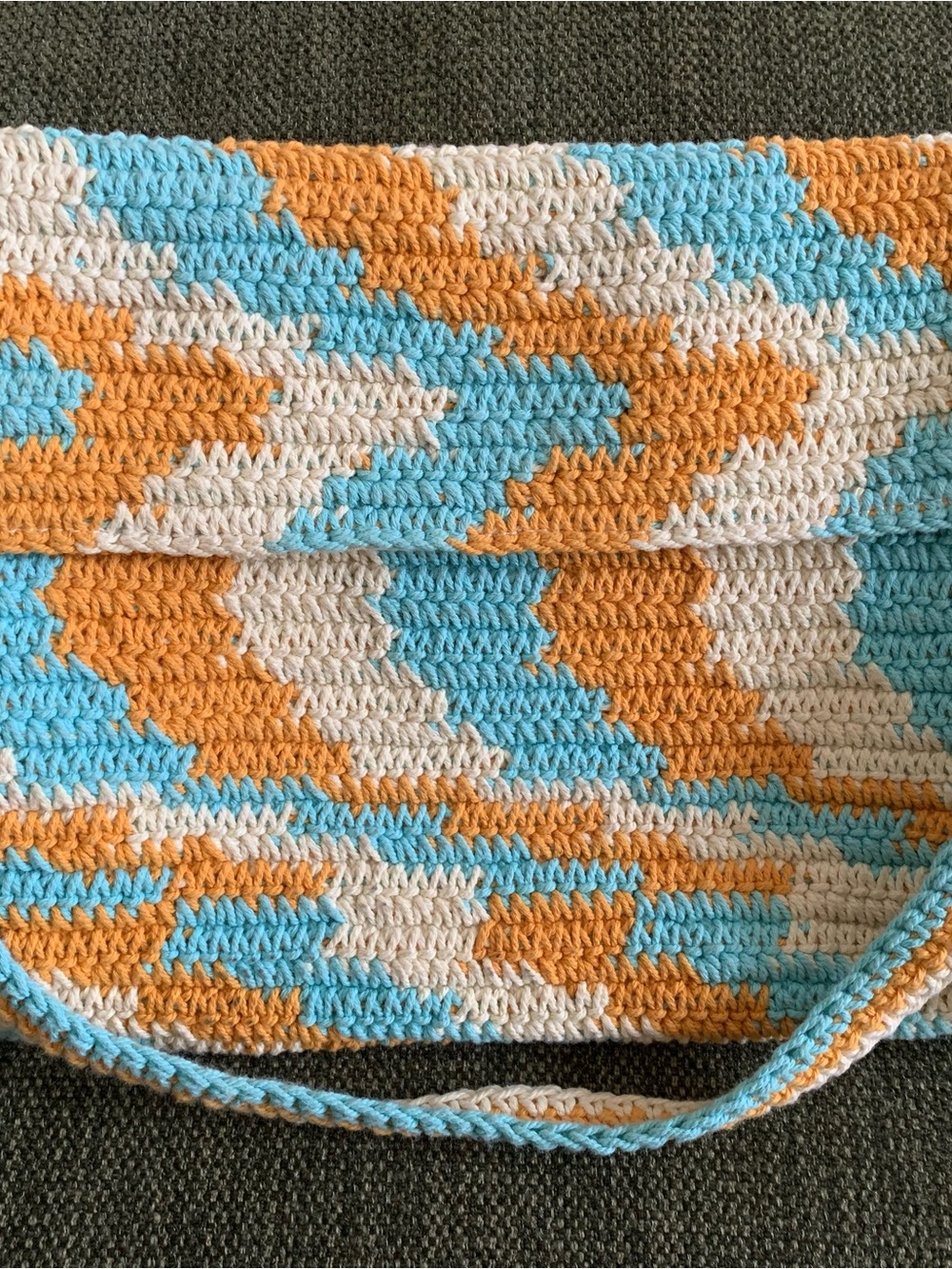 wild fable Crochet Mini Bag in Turquoise, Orange & Cream